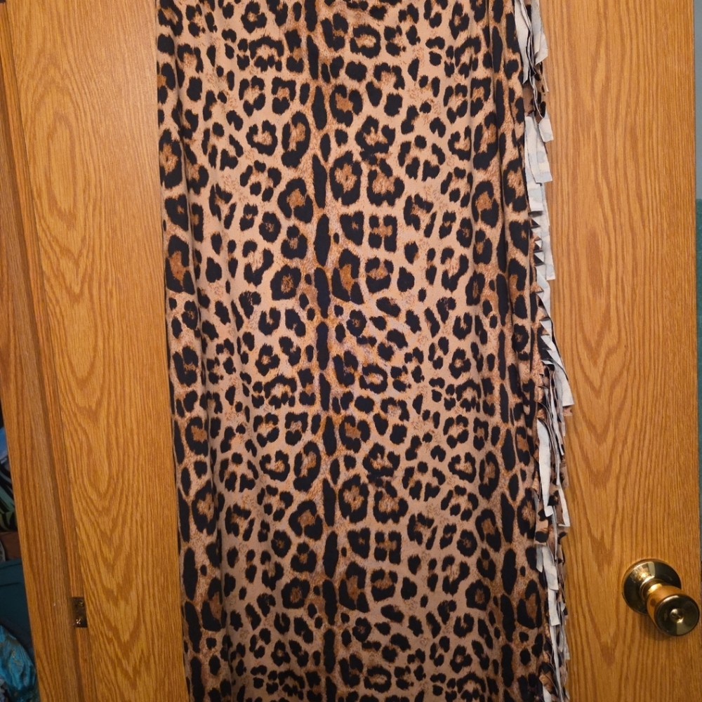 CATO Maxi Skirt Cheetah Leopard Animal Print Ruffle Large Elastic Size Large